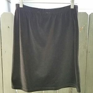 J Jill pull on black velvet mini skirt size MP